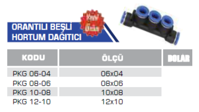 ORANTILI BEŞLİ HORTUM DAĞITICI
