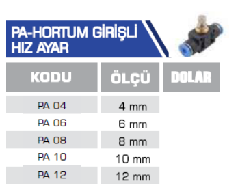 PA- HORTUM GİRİŞLİ HIZ AYAR