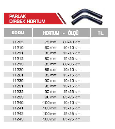 PARLAK DİRSEK HORTUM 1