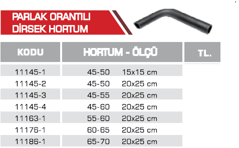 PARLAK ORANTILI DİRSEK HORTUM