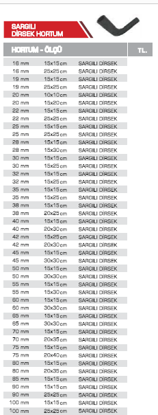 SARGILI DİRSEK HORTUM